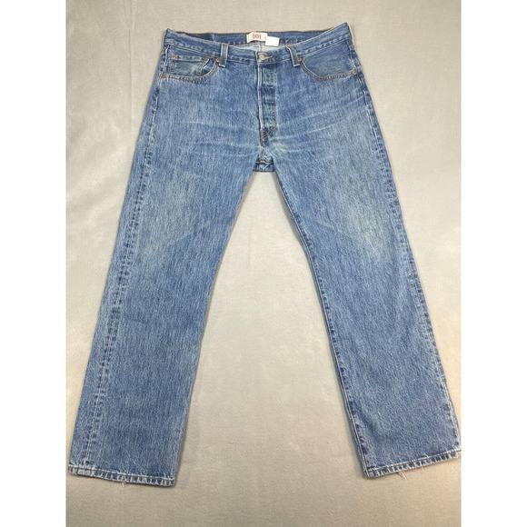 Vintage Levi's 501 Jeans Mens 36x30 USA 93' Blue Button Fly Straight Leg Denim